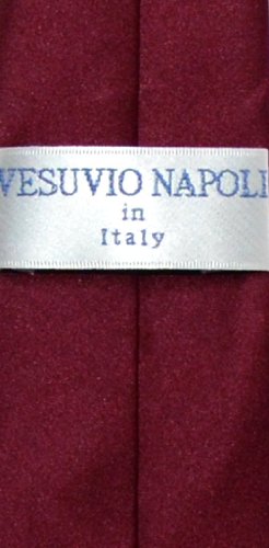 Vesuvio Napoli Boy's CLIP-ON NeckTie Solid BURGUNDY Color Youth Neck Tie2