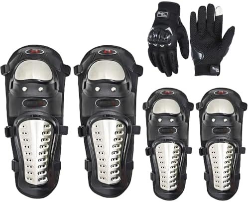 6pcs Alloy Steel Motorcycle Knee Pads Elbow Pads with Motorcycle ...