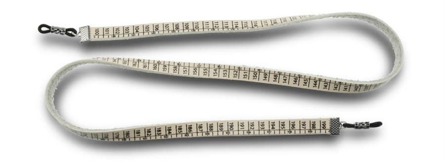41 EYEWEAR - CordÌ_n para Colgar Gafas - Dise̱o de Cinta M̩trica Lorenzo Caprile - Beige - Ajustable - Para todo Tipo de Gafas - Materiales Resistente
