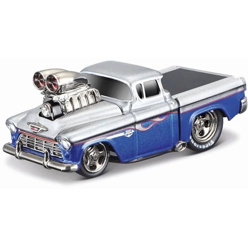 Modelo 1955 Cameo Pickup Truck 1:64 Gris y Azul Metalizado miniatura 1