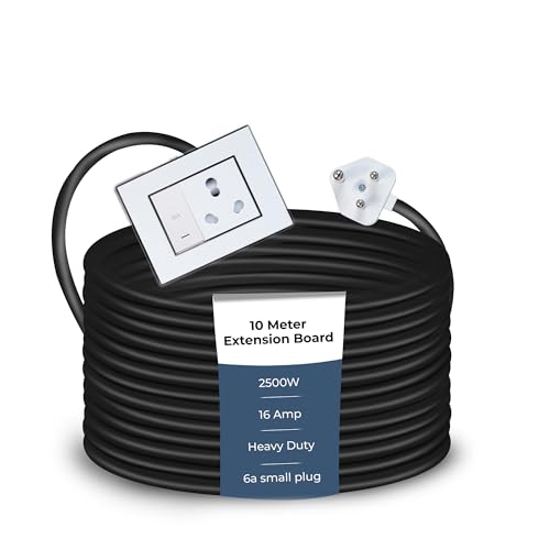 Image of Extension Board Heavy Duty Multi Socket 15A /16A /20A (2500 Watts 6A Small Plug and 20A Switch, 10 Meter)