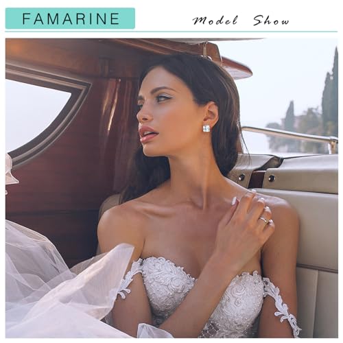 FAMARINE CZ Clip on Earrings for Women Clip Earring Non-pierced Earrings3