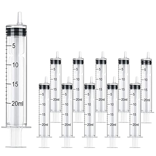 Lot de 10 seringues sans aiguille pour travaux manuels, alimentation industrielle et scientifique (20 ml)