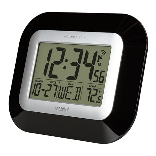 La Crosse Technology Atomic Wall/Table Clock, 7.2-inch H x 8.95-inch W x 1.2-inch D (WT-8005U-B) - Image 3
