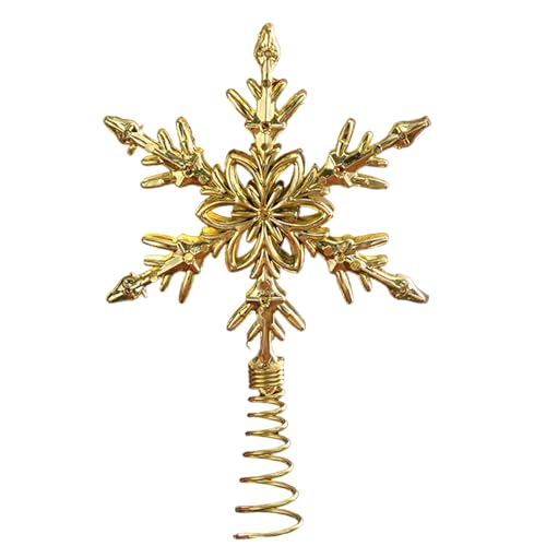 GkgWuxf Estrella para Árbol Navideño - Dorado para Árbol De Navidad - Copo Decorativo Hueco 3D para Interior Hogar Hotel Entrada Dormitorio Salón Jardín