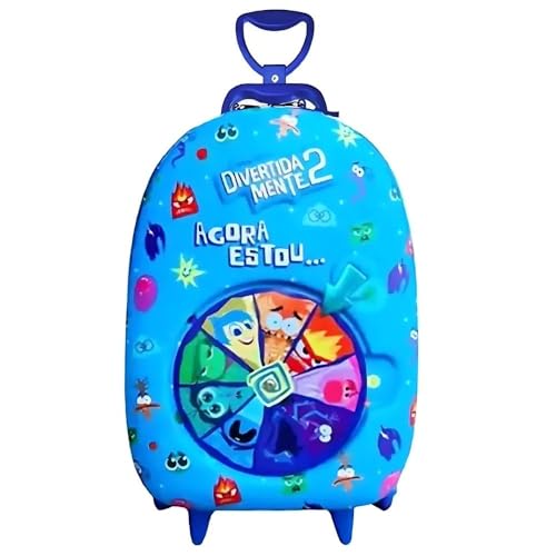 Max Toys, Mochila 3d C/Rodinhas Divertidamente Roleta Azul Marca Max Toys Cor:Azul