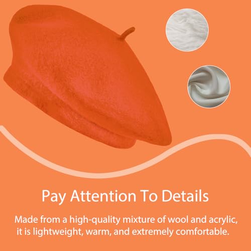 Image of Jolbndcv 6PCS Beret, French Beanie, Outdoor, Winter, Fashion Lady Hat | One Size Fits Most,Solid Color,Stretchable,for All Season