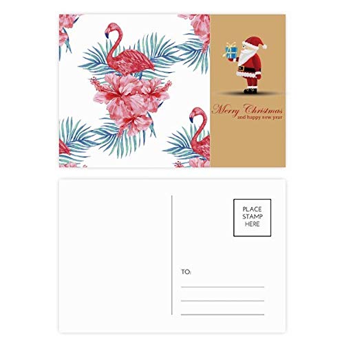 Cartes postales flamant rose motif feuille de père Noël pour surprendre vos proches avec originalité