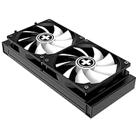 Xilence LQ240.RGB AMD und Intel AiO 240mm Wasserkühlung, 2x 120mm RGB PWM Lüfter, 300W TDP, transparent/schwarz – Ansicht 3