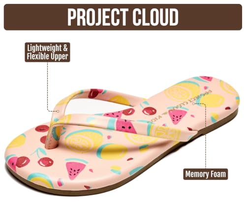 Image of Project Cloud Kids Sandals For Girls Footwear with Memory Foam Insole Kids Flip Flops - Lightweight & Slip Resistant Girls Sandals Summer Beach Essentials 2026 (Little Foundations)