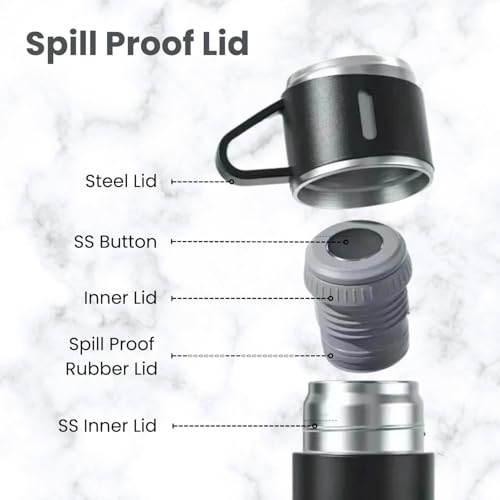 Image of 1500W 1.8L Electric Kettle with Stainless Steel Body, and Automatic Shut-Off | 600ml Travel Foldable Electric Kettle, Collapsible Silicone Design | Vacuum Flask Set, Includes 2 Cups