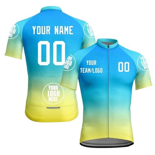 Camiseta de ciclismo personalizada para hombre, nombre, número, logotipo, cremallera completa con bolsillos, secado rápido, ropa de bicicleta de carretera, K, S