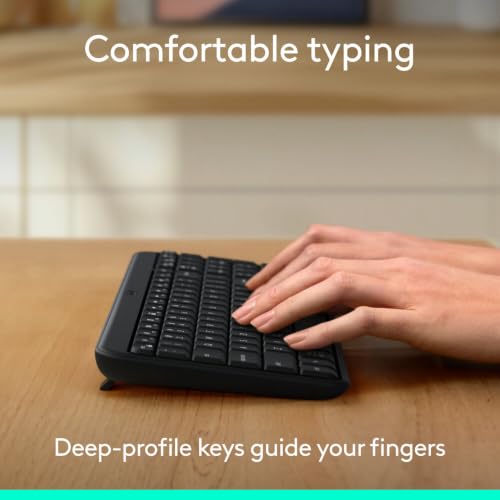 Image of Logitech K250 Bluetooth Keyboard with Numpad, Easy Connectivity, Compact Wireless Keyboard Made with Recycled Plastic, Spill-Resistant, Comfortable Keys - Windows /MacOS - Graphite