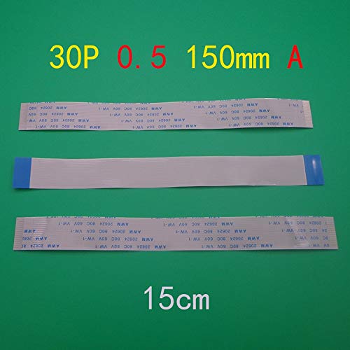 Gimax 2-100X 30pin FFC FPC flat line flexible cable 0.5mm pitch 30 pin A Forward Length 150mm Ribbon Flex Cable AWM 20624 80C 60V VW-1 - (Color: 50pcs)