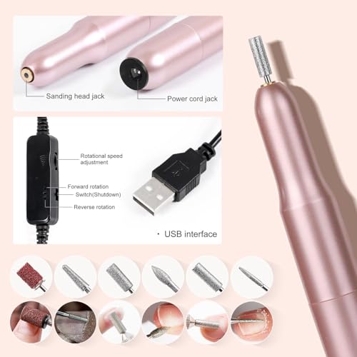 Kit acrílico de uñas con lámpara UV y 6 polvos de color miniatura 2