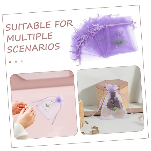 Cabilock 20 bolsas organza con cordón para almacenamiento miniatura 7