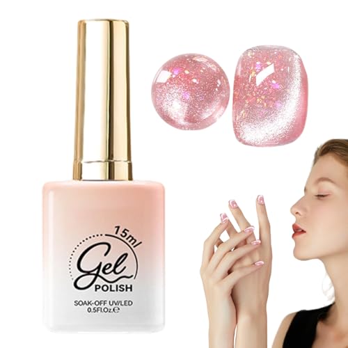 Esmalte de uñas, 15 ml de esmalte de brillo magnético, arte de uñas de gel, calidad de salón y uso profesional, acabado liso y alto, ideal para el uso de mujeres y salones