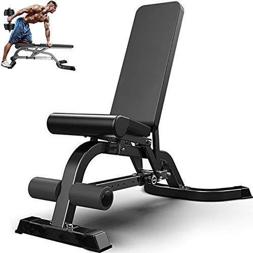 CEDLSF Banco de Pesas Ajustable, Banco de Abdominales Inclinado, Equipo de Entrenamiento con Pesas, Banco con Mancuernas, Equipo de Gimnasio para el hogar, máquina de Pesas (Talla única Negra)