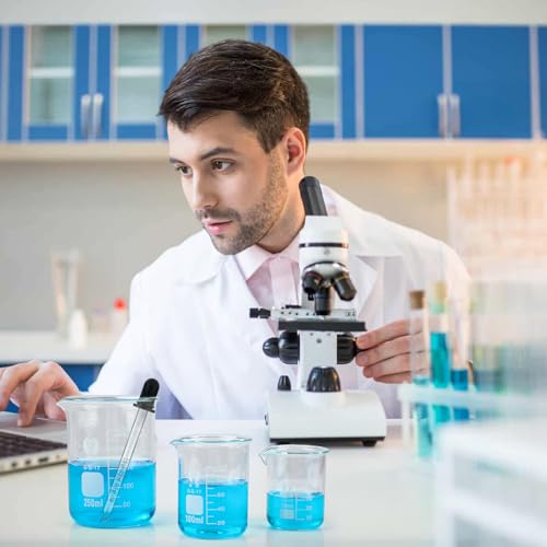 AILUYA 5 Pcs BéCher Gradué en Verre Borosilicate, 25ml/50ml/100ml/250ml/500ml Bécher en Verre de Laboratoire, Tasse à Mesurer Verre avec Burette Graduée et Autocollant pour Laboratoire – vue 6