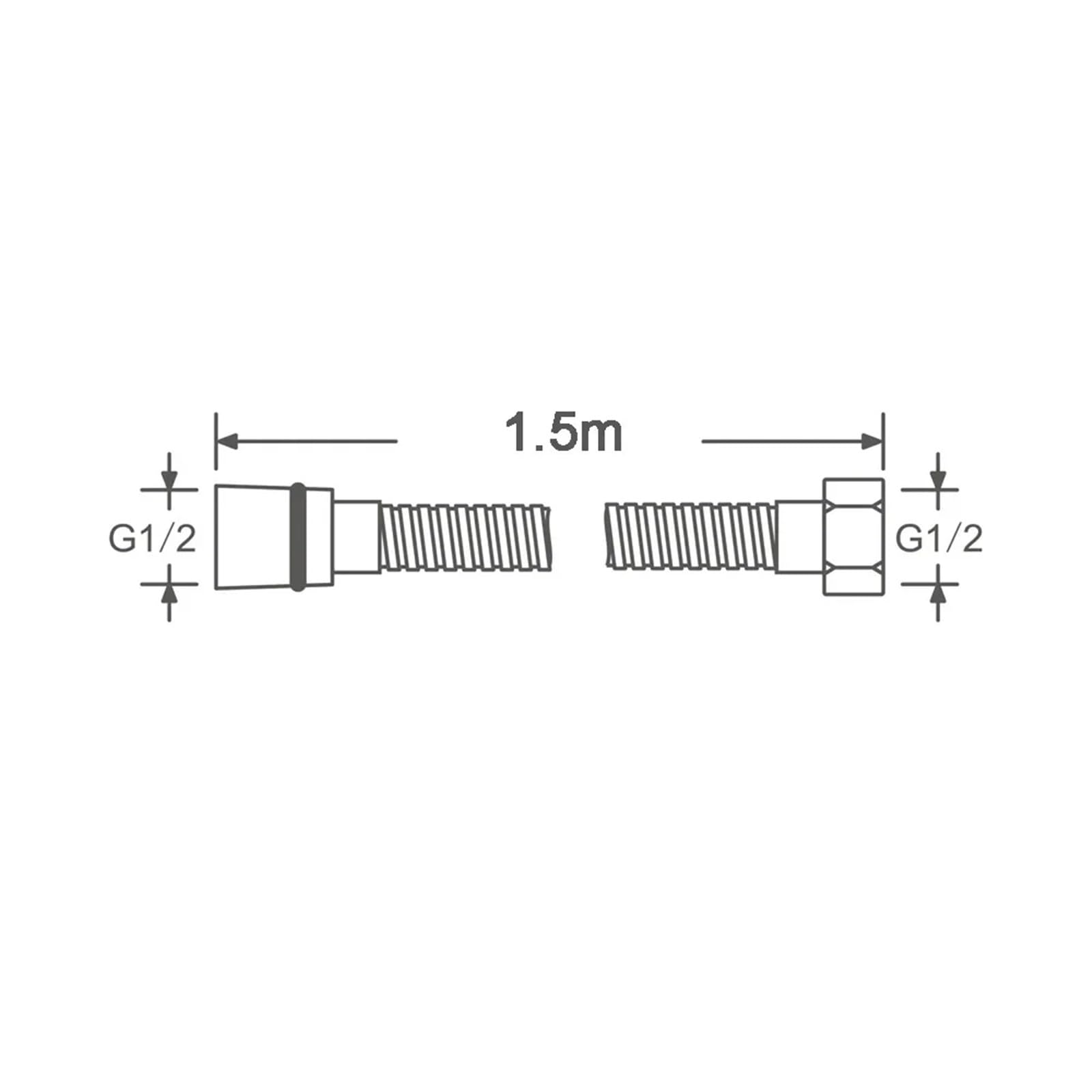 Flessibile doccia di ricambio da 150 cm, tubo in PVC multicolore nero dal design resistente alle perdite(Silver)