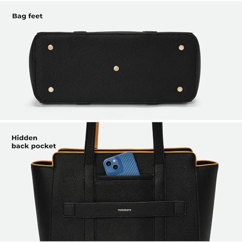 Image of MOKOBARA The Sunflower Tote Bag | Lightweight for Daily use and Work with Luggage Sleeve and 14 inch Laptop Compartment for Women Money Moves, Black