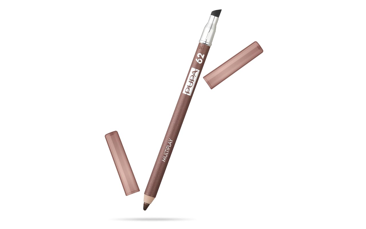 Pupa Milano Multiplay Eye Pencil - Creamy, Blendable Eyeliner With Smudge Tip - Create Long Wearing, Glamorous Intensity - Smooth, Lasting Color Liner For Waterline Or Lid - 62 Golden Brown - 0.04 Oz