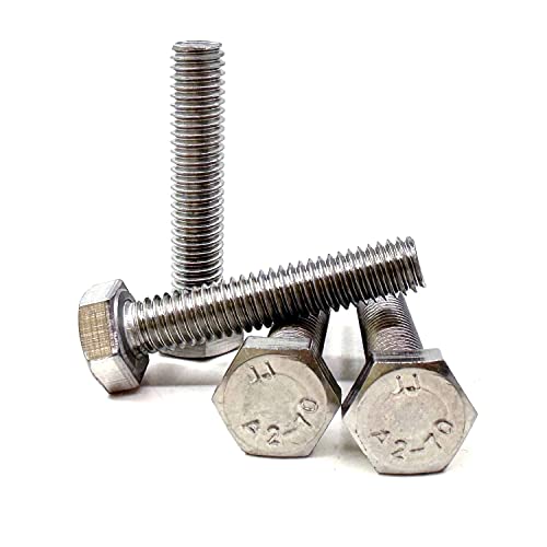 Image of M6 Hex Bolt, M6-1.0 x 30mm Hex Head Screw Bolts, 304 Stainless Steel, Fully Threaded, Plain Finish, Hex Tap Bolts 20Pcs (M6x30mm)