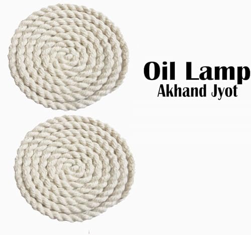 Image of Kalava Akhand Jyot Batti | Pure Twisted Cotton Kalava Wicks | Mauli Diya Batti | Akhand Jyot Batti for Pooja /Aarti | Lambi Batti for Diya | Colour : White (12)