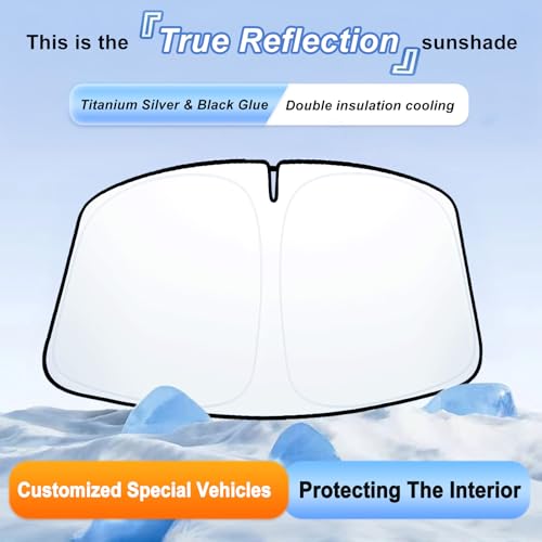 Image of Windshield Sun Shade for 2009-2018 Dodge RAM 1500 Foldable Front Window Shade 310T Thickened Protect from Sun Rays & Heat Damage Fully Covered to Keep Cool