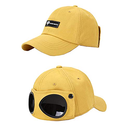 Baseball Cap with Goggles - Yellow