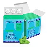 Neuro Energy & Focus Gum, Extra Strength - 100mg Natural Caffeine Gum & Nootropic Energy Supplement with L-Theanine & B Vitamins - Sugar Free, Vegan - Spearmint, 54ct