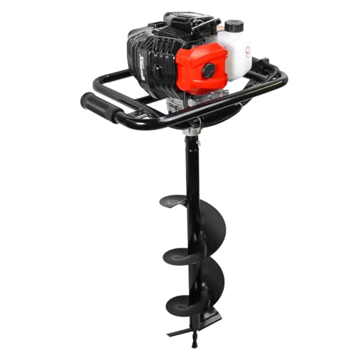 XtremePowerUS 52CC 2-Stroke Gas Powered Earth Auger, Post Hole Digger with 8' Bit, EPA Certified Heavy Duty Fence Post Hole Drill for Garden, Farm, Tree Planting