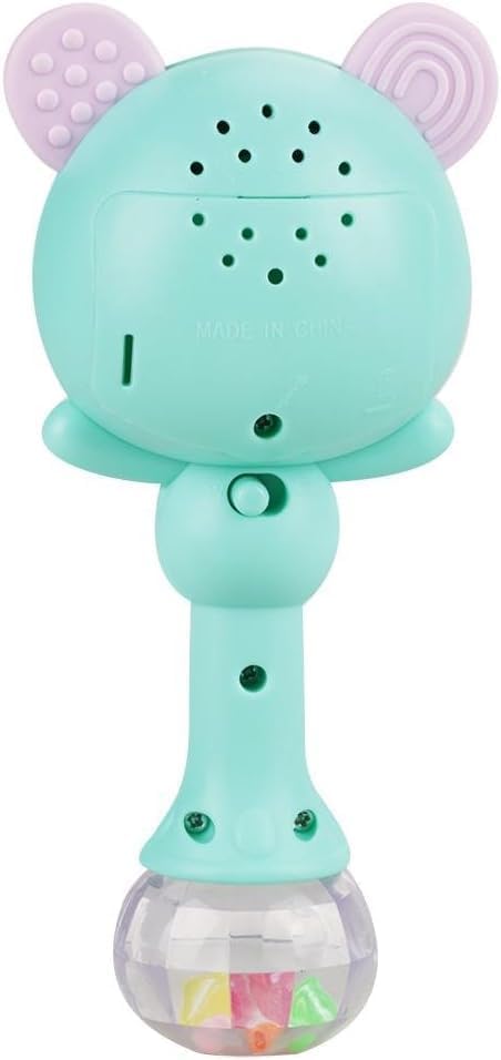 Image of Educational Baby Rattle, Electronic Light Musical Teether - Baby Sensory Sound Toys, 3-12 Months (Baby Green)