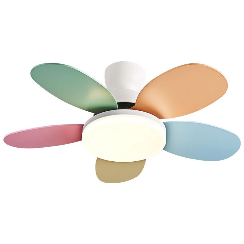 Ventilateur de plafond bois massif intelligent avec plafonnier LED et télécommande pour cuisine