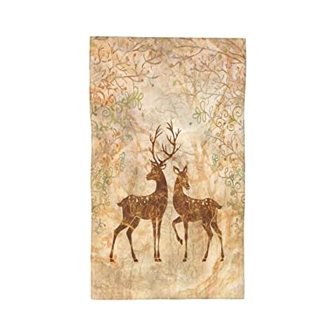 Abucaky Retro Wildlife Elch Hirsch Handtuch Cover