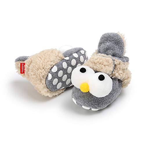 Bebila Warm Fleece Booties for Baby Girls Boys Non-Slip Soft Soled Winter Snow Boots Shoes Cozy Baby Slippers (3.5 M US Toddler, Doll-5)