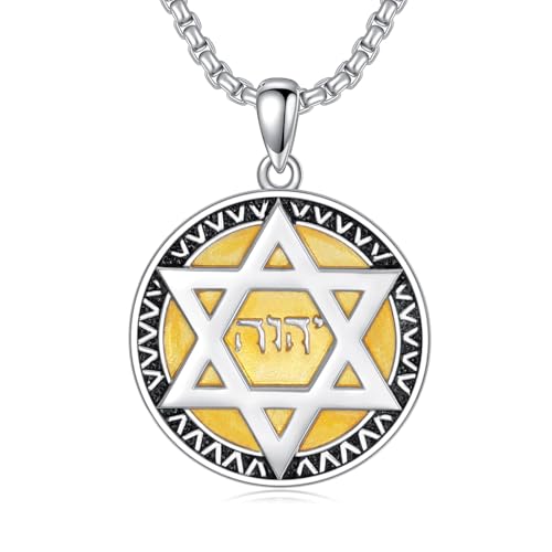 Collier de David en argent 925 avec YHWH, le cadeau homme idéal