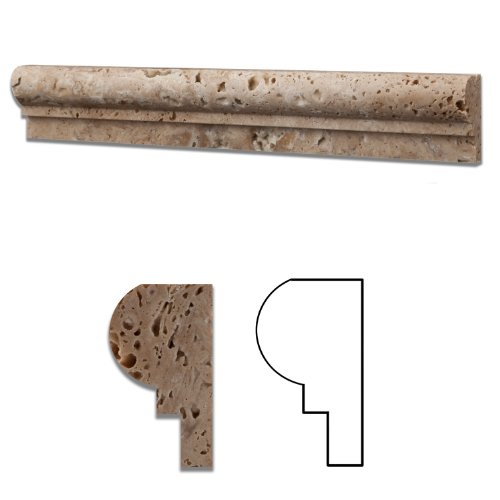 Walnut Travertine Honed 2 X 12 Chair Rail Ogee-1 Molding - Standard Quality - Box Of 15 Pcs #TOP5