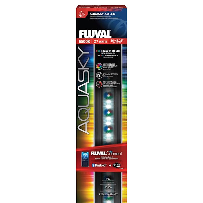 Fluval, AquaSky 3.0 LED RGB + Dual White 27 Watts 36-48.25 Inch