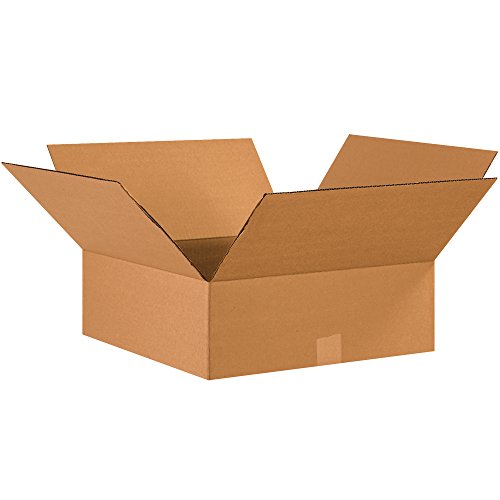 Image of Partners Brand Corrugated Cardboard Boxes 17 inchL x 17 inchW x 6 inchH, Pack of 20, 200# /ECT-32 Kraft Material | Shipping, Packaging, Moving, Storage Box for Home or Business, Strong Wholesale Bulk Boxes