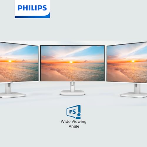 Image of PHILIPS 27E1N1100AW 27 inch Full HD Monitor, White Body, 100Hz Refresh Rate, 1ms, IPS, Low Blue, Easy Read Mode, HDMI, VESA Mount, Built-in Speakers, AMD FreeSync, Cable Management Design
