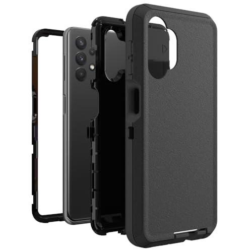 Image of Case for Galaxy A52, Heavy-Duty Tough Rugged Shockproof Drop Protective Cover Cases for Samsung Galaxy A52, Black