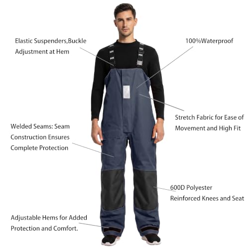 Image of Men's Coastal Sailing Jacket & Bib Pants Combo-Waterproof, Breathable Offshore Hard Shell, Durable Gear
