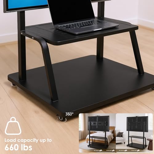 Soporte móvil para TV con ruedas y estante ajustable miniatura 5