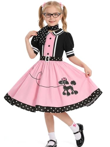 Disfraz años 50 para niñas con falda de poodle miniatura 1