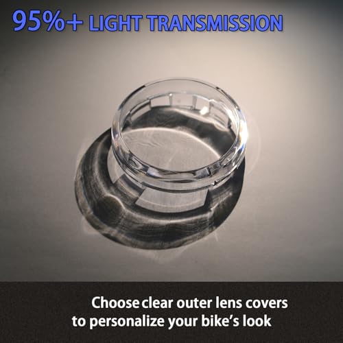 Image of Turn Signal Lens Kit,Front /Rear Bullet Turn Signal Light Replacement Lenses Covers for Harley Sportster 883 1200 /Touring Road King Electra Glide Street Glide /Softail /Dyna /V-Rod,Clear,2 PCS