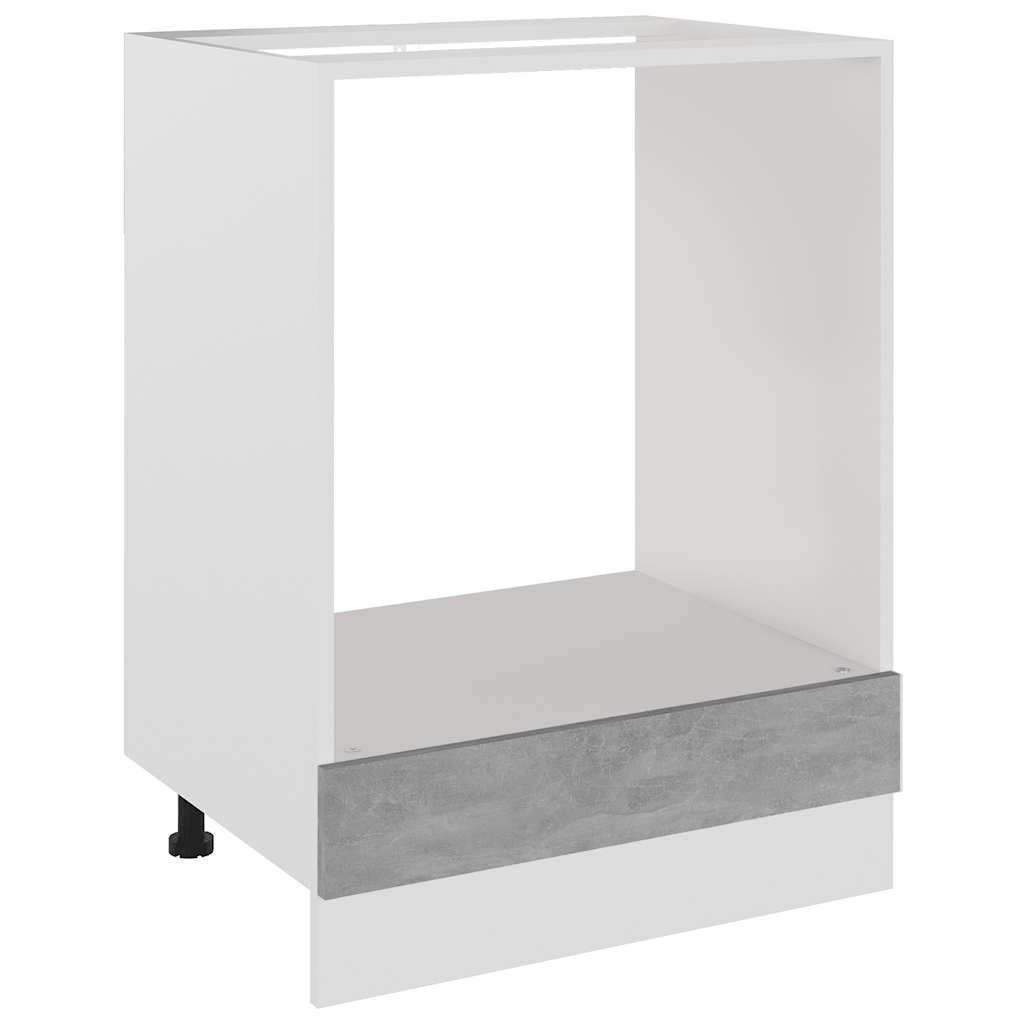 vidaXL Meuble de Four Riga Gris béton 60 x 46 x 81,5 cm Bois d'ingénierie