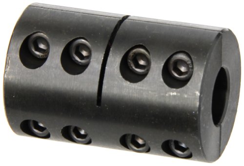 Climax Part 2CC-075-075 Mild Steel, Black Oxide Plating Clamping Coupling, 3/4 inch X 3/4 inch bore, 1 3/4 inch OD, 2 5/8 inch Length, 1/4-28 x 5/8 Clamp Screw