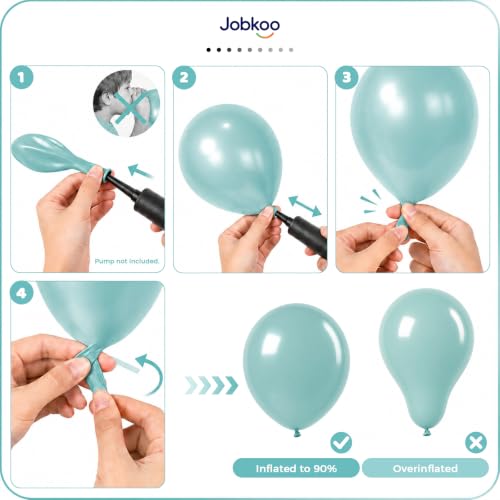 Image of Jobkoo Pearl Teal Balloons, 12 Inch Pearl Turquoise Aqua Blue Latex Balloon