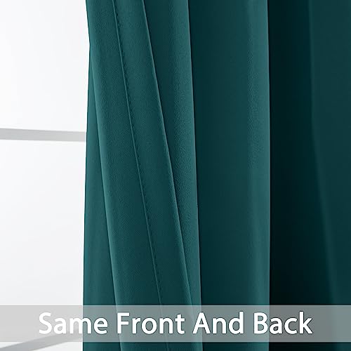 Yakamok Blackout Curtains for Bedroom 2 Panels Set 84 Inch Length Thermal Insulated Room Darkening Dark Black Out Drapery Grommet Window Treatments Drapes for Living Room,52x84, Dark Teal